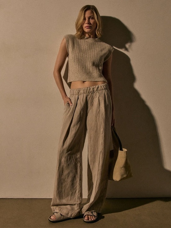James Perse Pants - SOLD James Perse | Soft Pleat Wide Leg Pant | Linen Blend